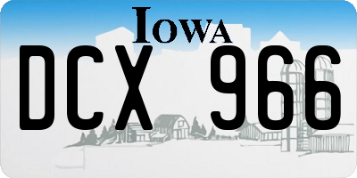 IA license plate DCX966