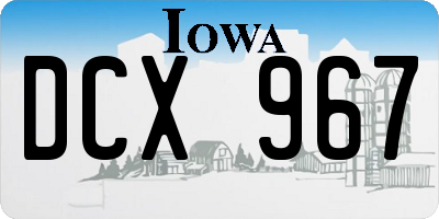 IA license plate DCX967