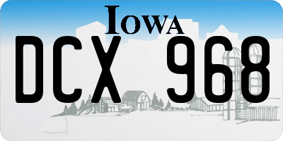 IA license plate DCX968