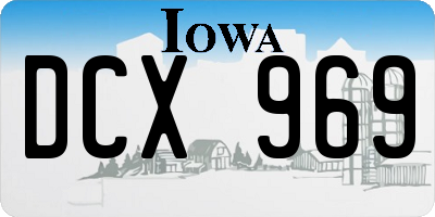 IA license plate DCX969