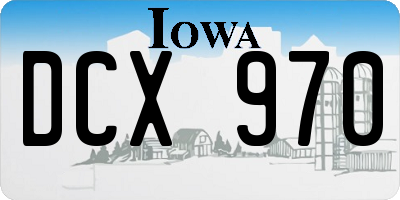 IA license plate DCX970