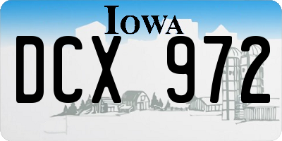 IA license plate DCX972