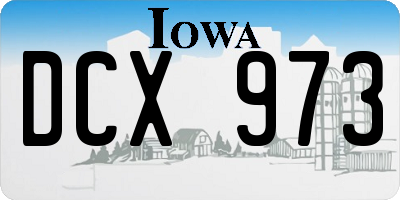 IA license plate DCX973