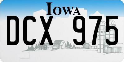 IA license plate DCX975