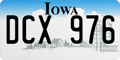IA license plate DCX976