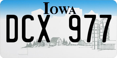 IA license plate DCX977