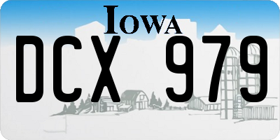 IA license plate DCX979