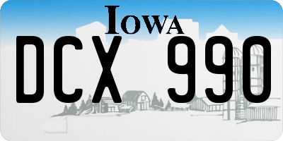 IA license plate DCX990