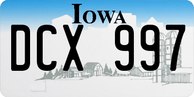 IA license plate DCX997