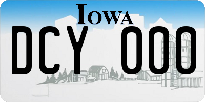 IA license plate DCY000