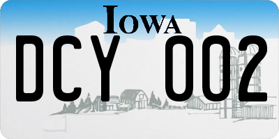 IA license plate DCY002