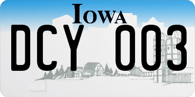IA license plate DCY003