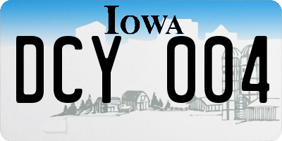 IA license plate DCY004