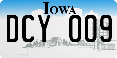 IA license plate DCY009