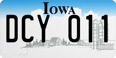 IA license plate DCY011
