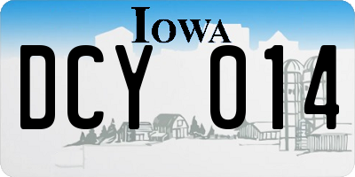 IA license plate DCY014