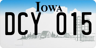 IA license plate DCY015