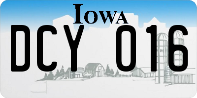 IA license plate DCY016