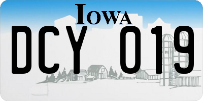 IA license plate DCY019