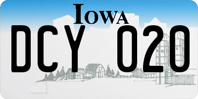 IA license plate DCY020