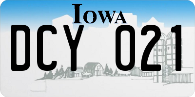 IA license plate DCY021