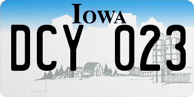 IA license plate DCY023