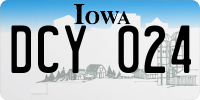 IA license plate DCY024