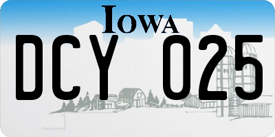 IA license plate DCY025