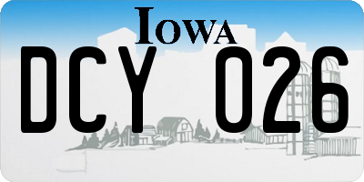 IA license plate DCY026