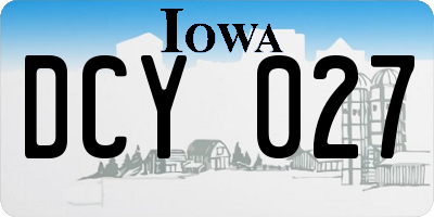 IA license plate DCY027