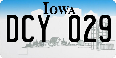 IA license plate DCY029