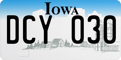 IA license plate DCY030