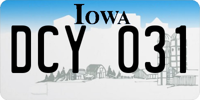IA license plate DCY031
