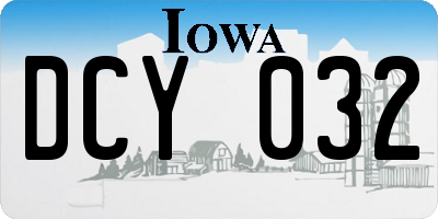 IA license plate DCY032