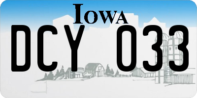 IA license plate DCY033