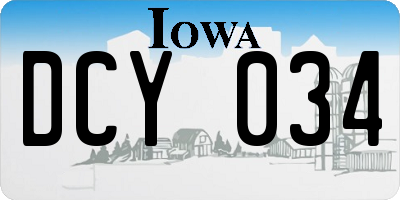 IA license plate DCY034
