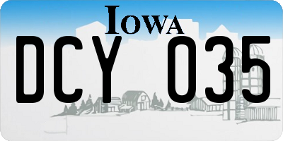 IA license plate DCY035