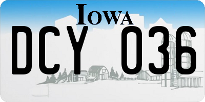 IA license plate DCY036