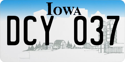 IA license plate DCY037