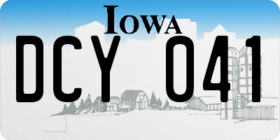 IA license plate DCY041