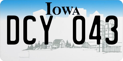 IA license plate DCY043