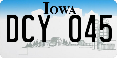 IA license plate DCY045
