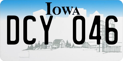 IA license plate DCY046