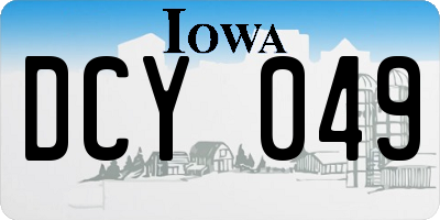 IA license plate DCY049