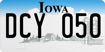 IA license plate DCY050