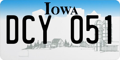 IA license plate DCY051