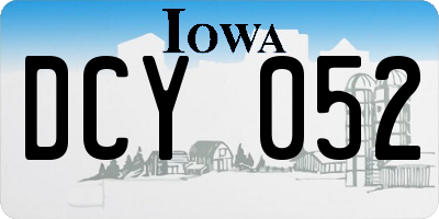 IA license plate DCY052