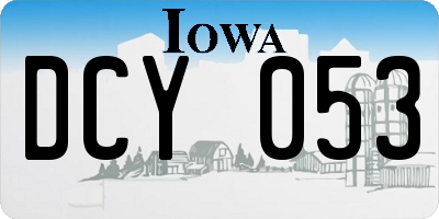 IA license plate DCY053