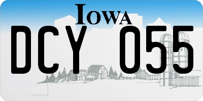IA license plate DCY055