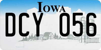 IA license plate DCY056